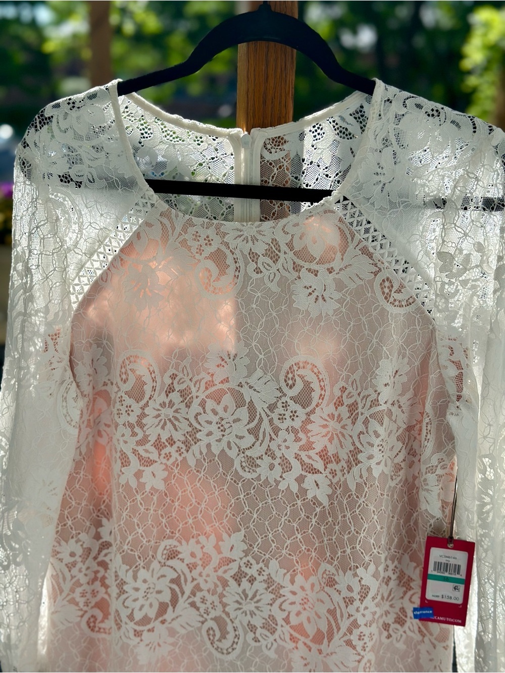 Vince Camuto Blush Pink Lace Overlay Sheath Dress NWT Cocktail Wedding Showers